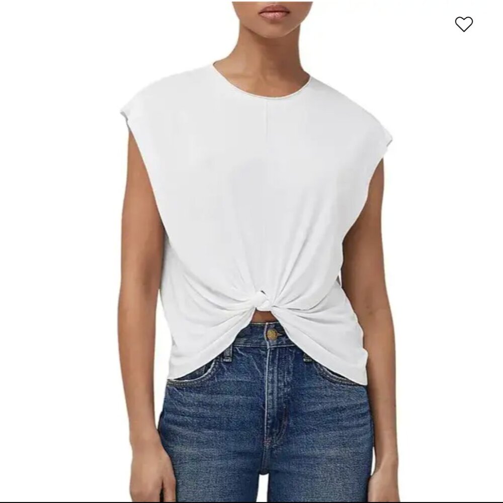 Rag & Bone Jenna knotted hem tee / White XS